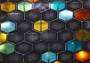 colorful hexagonal illuminated tiles