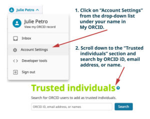 trusted individual screenshot from ORCID
