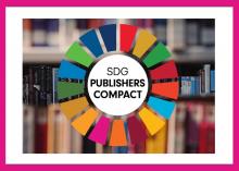 SDG Publishers Compact logo with books in the background